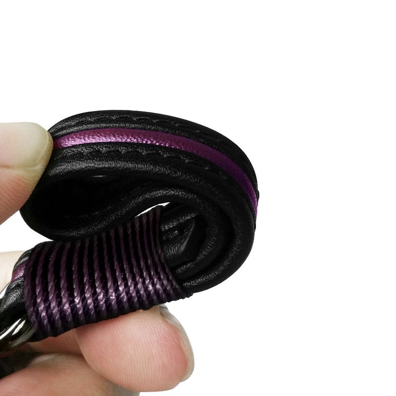 Idakekiy Leather Keychain with Elegant Handmade Key Chain Strap and Zinc Alloy Ring to Organize Keys for Men and Women (Purple) - Image 3